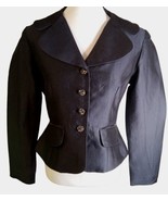 Talbot&#39;s Jacket 4 Silk Blend Diamond Accent Buttons And Back Bow Black - £11.67 GBP