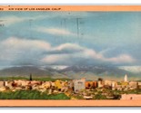 Air View Skyline Panorama Of Los Angeles California CA  LInen Postcard W20 - $2.92