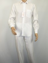 Men INSERCH premium Soft Linen Breathable 2pc Walking Leisure suit LS29116 white image 2