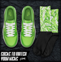 TIGER Socks for N Dunk Chlorophyll Vivid Green St Patricks Day 90 T Shirt 1 - £16.53 GBP