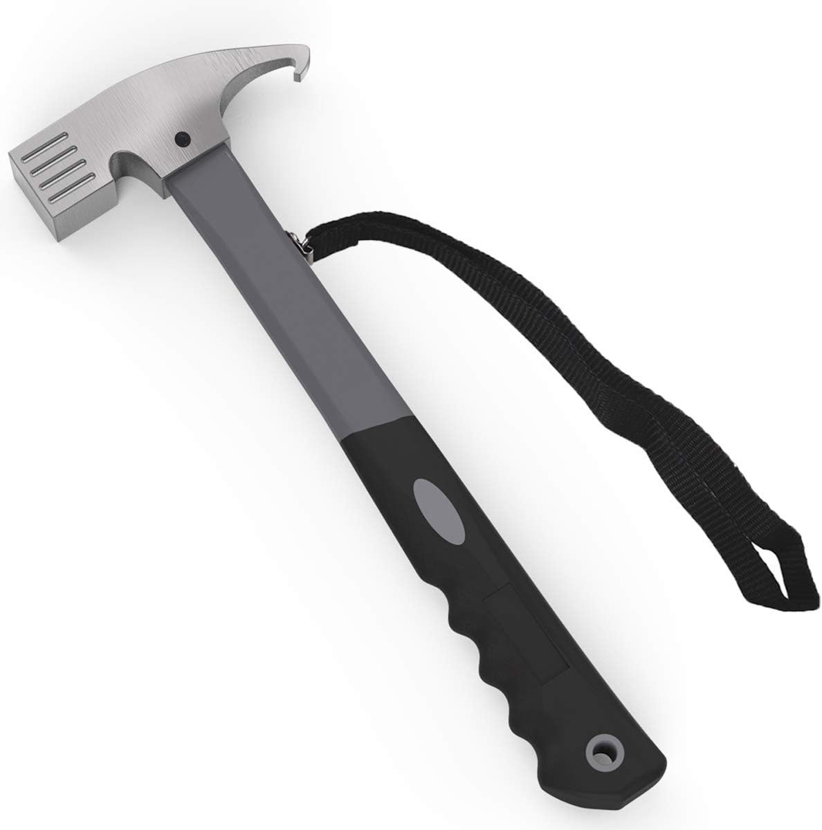 Heavy-Duty Camping Hammer With Tent Stake Remover, 12&quot; Steel Tent Hammer... - $33.94