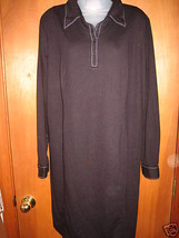 Motherhood Maternity Black Shirt Dress 2/White Top Stitching - Size Large - $20.21