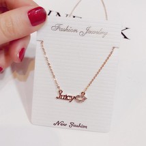 Juicy Kisses Rhinestone Fashion Necklace - $3.86+
