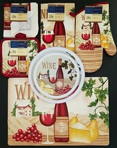 Kitchen Linen Placemats Stove Top Covers ‘Wine’ &amp; Cheese Theme, Select: Item(s) - £5.22 GBP+