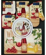 Kitchen Linen Placemats Stove Top Covers ‘Wine’ &amp; Cheese Theme, Select: ... - £5.10 GBP+