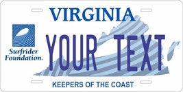 Virginia Surf License Plate Personalized Custom Auto Car Bike Moped Motorcycle - £8.78 GBP+