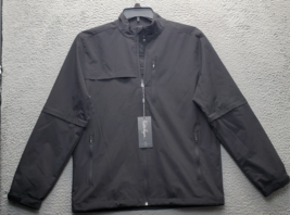 Walter Hagen Rain Golf Jacket Men&#39;s Small Black Pocket Long Sleeve Full Zip - $39.40