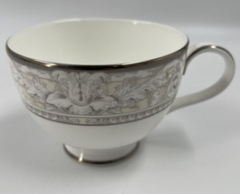 Naples Platinum ROYAL DOULTON Footed Cup 2 5/8 in Gray &amp; Cream Scrolls Platinum - £7.77 GBP