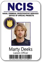 MARTY DEEKS Liaison Officer from NCIS Los Angeles Pin Fastener Name Badge Hallow - £12.78 GBP