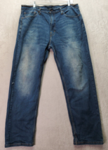 Levi&#39;s 505 Jeans Men&#39;s 38x30 Blue Denim Cotton Pockets Flat Front Straight Leg - £18.08 GBP