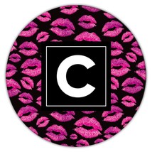 Pink Lips : Gift Coaster Make Up Kisses Mouth Black Pattern Lipstick Glitter Fri - £3.98 GBP