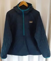 LL Bean Womens Katahdin Insulated Pullover Half Zip Quilted Hooded XL U7 - £46.96 GBP