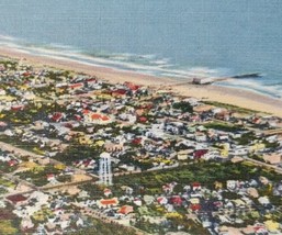Aerial View Peninsula Daytona Beach FL Linen Vintage Postcard Halifax River Ocea - £19.69 GBP