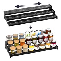 2 Packs Spice Rack Organizer For Kitchen Cabinet, 3 Tier Metal Expandable Multi- - £32.64 GBP