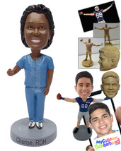 Personalized Bobblehead Nice dentist guy streching his arm out to hold a real to - £72.74 GBP