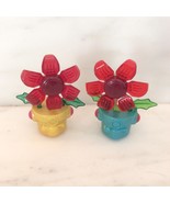 RETRO Windup SMILEY FLOWER POTS SET wind up toy - £12.78 GBP