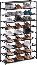 Youdesure 10 Tiers Shoe Rack, Large Shoe Rack Organizer For 50 Pairs, Space - £35.34 GBP