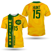  Australia Matildas Hunt #15 Women&#39;s National Football Team T-Shirt   - £25.76 GBP+