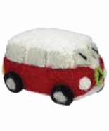 VW Camper Van Magic Bus 471313 Felted Sheep Wool Ornament Red - $22.91 CAD