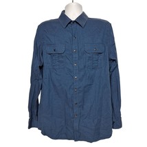 Rock &amp; Republic Men&#39;s Button Up Shirt Size XL Solid Dark Blue Long Sleeve - $33.85