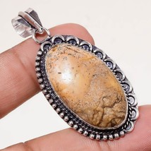 Picture Jasper Gemstone Handmade Fashion Ethnic Pendant Jewelry 2.20&quot; SA 869 - £3.18 GBP