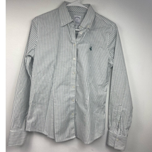 Brooks Brothers 1818 Collar Button Up Striped Fitted Shirt Stretch Women Size 4 - £19.76 GBP