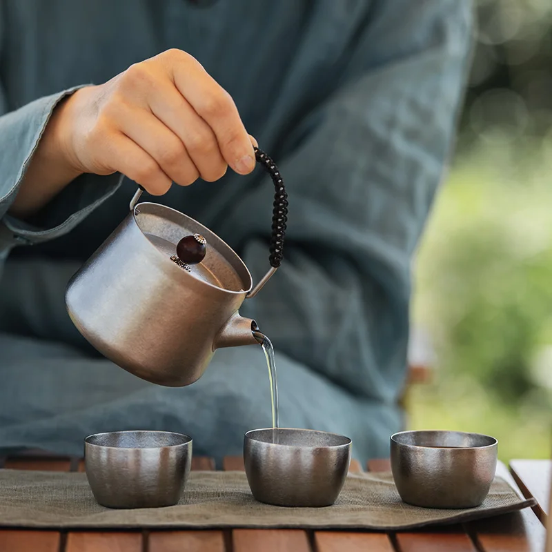 Naturehike Titanium Camping Kettle Tea Maker Set Anti-scalding Teapot Outdoor - £142.20 GBP