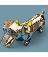 Vintage Chrome Ceramic Cubist Style Dachshund Statue 10”L x 6”H x 2”W - £19.76 GBP