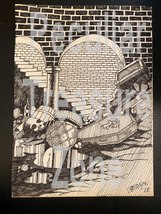 Bill Jameson Surrealism Drawing &quot;The Coffin Cellar&quot; 1968 - £24.05 GBP