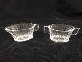 Vintage Antique Clear Glass Cream &amp; Sugar Set - £19.57 GBP