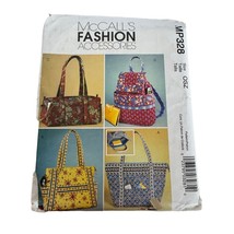 McCalls Sewing Pattern MP328 Fashion Accessories Quilted Handbag Bag OSZ Uncut - £8.96 GBP