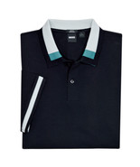 Hugo Boss Black Teal Colorblock Collar Slim Fit Polo Shirt, XL XLarge, H... - £69.73 GBP
