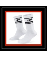 2 Pair Nike Sportswear Everyday Essential Logo Crew Socks YOUTH 5Y-7Y WHITE - $578.03 MXN