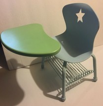 Retired American Girl Doll Blue and Green Plastic School Desk AG Sturdy Metal - £17.75 GBP