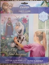 Disney’s Frozen Birthday Party Game Pin The Nose On Olaf 1 Poster 8 Stic... - $7.71
