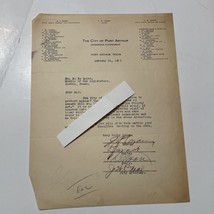 The City Of Port Arthur TX Letter 1929 signed by Mayor commissioners &amp; attorney - £25.50 GBP