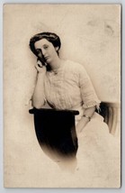 RPPC Pretty Victorian Woman Portrait Real Photo Postcard M28 - £7.95 GBP