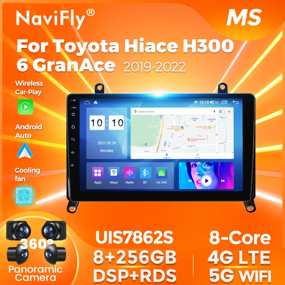 NaviFly 8 Core 8G+256G Car GPS Navigation Android Player For Toyota Hiace H300 6 - £2,080,077.85 GBP+