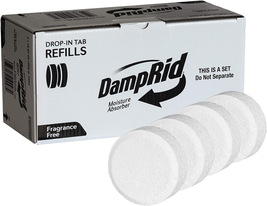 Damprid Fragrance Free Drop 4 Pack-15.8 Oz. Refill Tabs-Moisture Absorbe... - $20.08