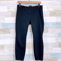 J Crew Stretch Twill Minnie Skinny Cropped Pants Black Mid Rise Career W... - £26.31 GBP