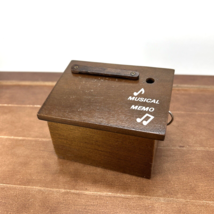 Vintage MSR Imports Wood Musical Memo Desk Table Trinket Music Box - $29.95