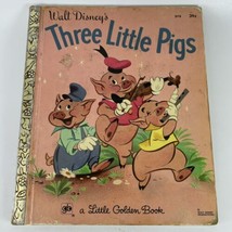 Three Little Pigs Walt Disney&#39;s A Little Golden Book 1971 Book 34th Printing - £3.88 GBP