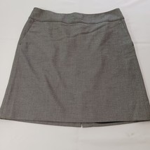 Ann Taylor LOFT Women&#39;s Back Zipper &amp; Slit Pull On Gray Skirt Size 10 Waist 34&quot; - $11.87