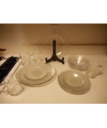 Arcoroc Clear Glass Dish Set 16 Pieces Holly Tree Plates Cups Bowls - £55.87 GBP