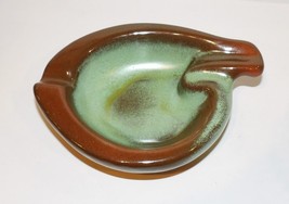 Vintage Frankoma Pottery Lazy Bones Mcm Prairie Green Free Form 7 3/8&quot; Ashtray - £48.09 GBP