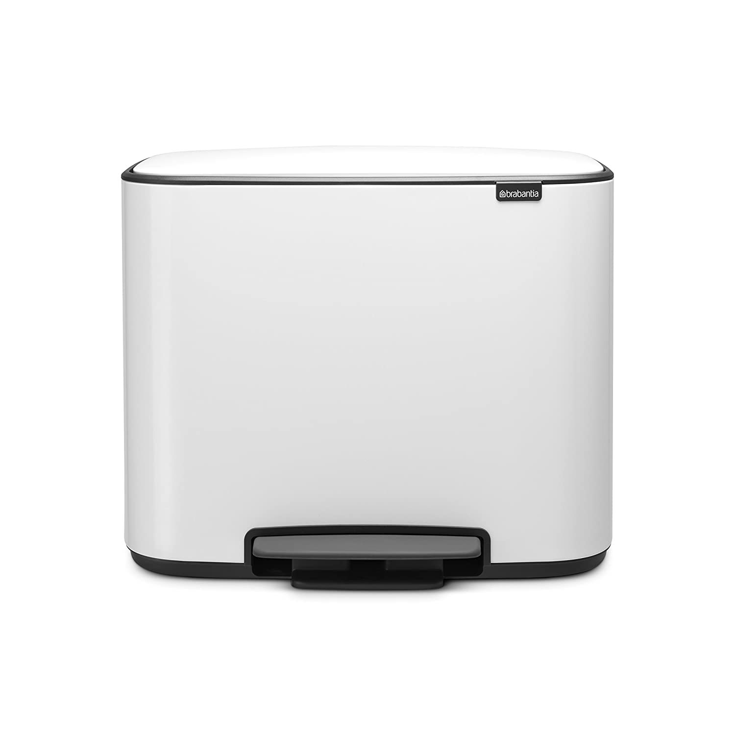 Brabantia Bo Step-On Pedal Trash Can - 9.5 Gal Inner Bucket (White) Waste/Recycl - $263.83
