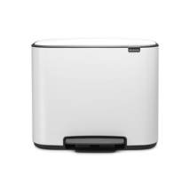 Brabantia Bo Step-On Pedal Trash Can - 9.5 Gal Inner Bucket (White) Waste/Recycl - £207.53 GBP