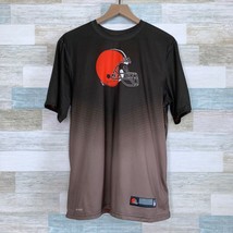 Nike NFL Cleveland Browns Dri Fit Tee Brown Orange Helmet Casual Mens Me... - £23.45 GBP
