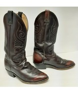 Unbranded Vtg Boots Western Cowboy Leather USA Burgandy Wine Men&#39;s 9 B - £54.72 GBP