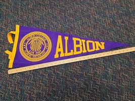 Vintage Albion Britons 31&quot;x12&quot; College Felt Pennant Michigan Lux Fiat Pu... - £18.26 GBP